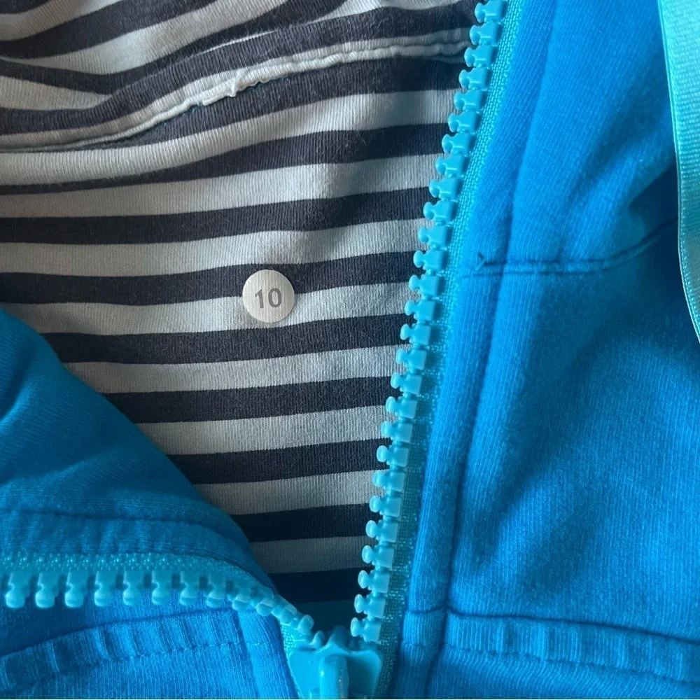Lululemon kayak blue hoodie live simply jacket Size 6 - Picture 10 of 11